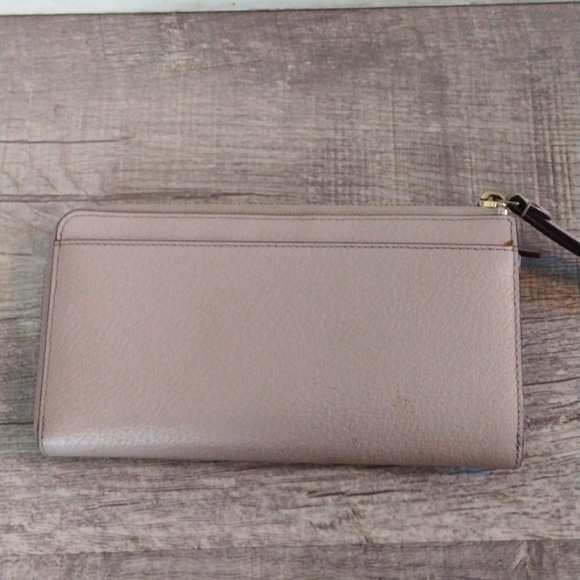 Kate Spade Anita Wristlet Zip Around Leather Wallet Clutch  Gray - Picture 2 of 8